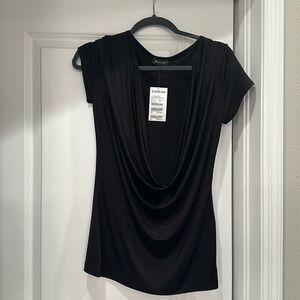 Bebe low draped neck top NWT